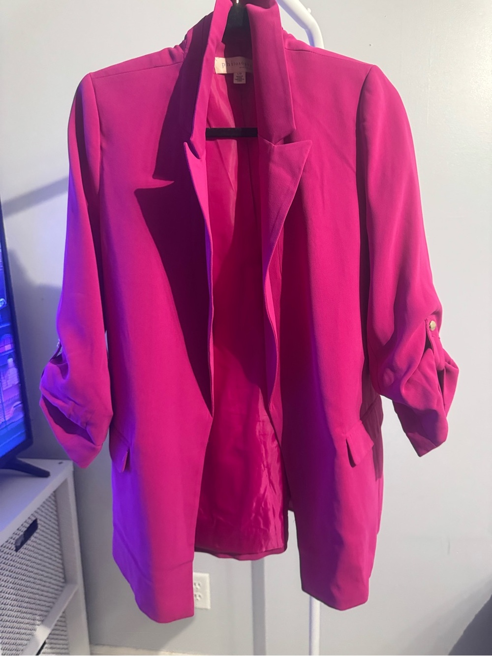 Philosophy Fuchsia Open-Front Blazer